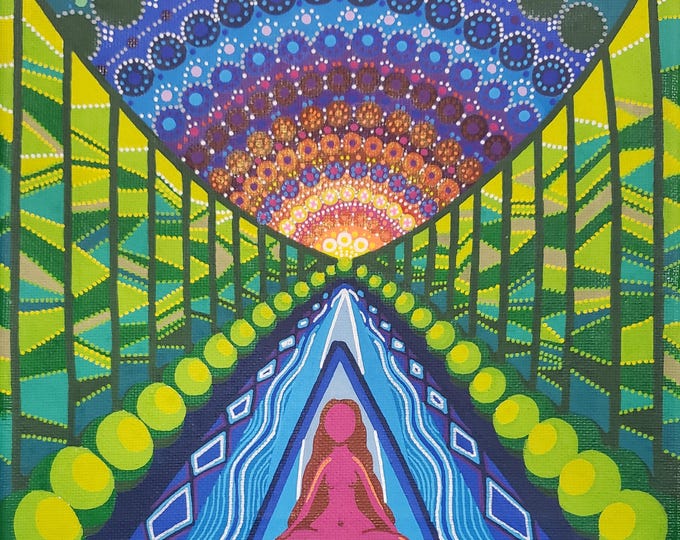 Ascension Corridor — 8x8 Acrylic Painting | Giclee Print