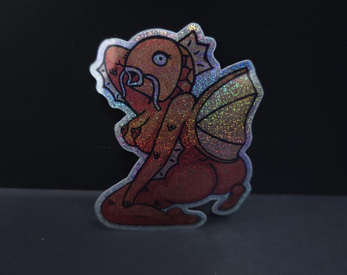 Magikarp Glitter Sticker – 3" Die-Cut Pokémon Inspired Vinyl Sticker, Funny Sexy Fish Meme Sticker