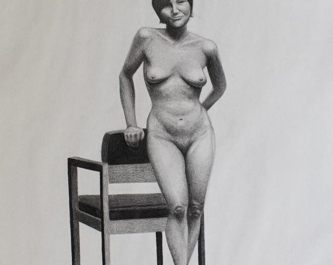 Life Drawing – Classical Figure Study in Pencil | Original 14x18 or 11x14 Print