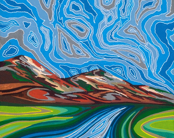 Sky Carved in Water | Original Acrylic Painting Print