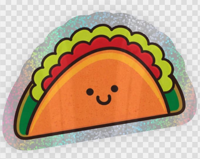 Holographic Taco Sticker – 2 inch Die-Cut, Pixie-Dust Sparkle, Glossy Vinyl