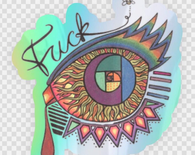 3 inch Sacred Rage Eye Sticker – Psychedelic Rainbow Art, Emotional Expression Vinyl (Waterproof)