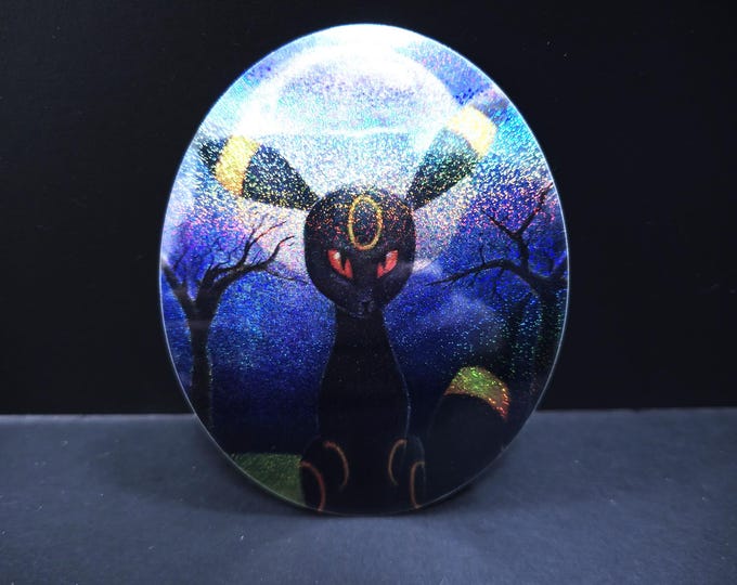 Umbreon Inspired Sticker – Dark Type Anime Moon Cat Vinyl Art (3 Inch)