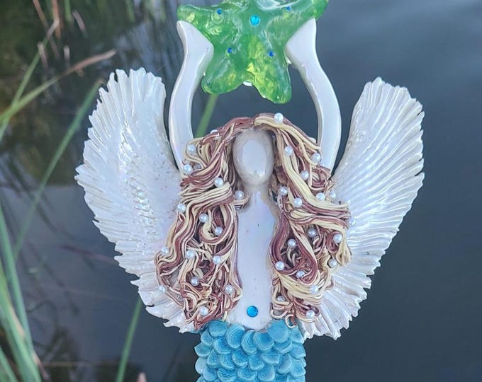 Merman Angel Tree Topper Angel Mermaid Tree Topper - Etsy