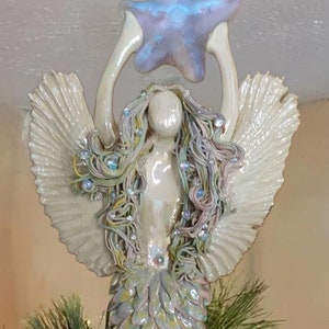 Merman Angel Tree Topper Rainbow Angel Mermaid Tree Topper - Etsy