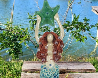 Redhead mermaid tree topper