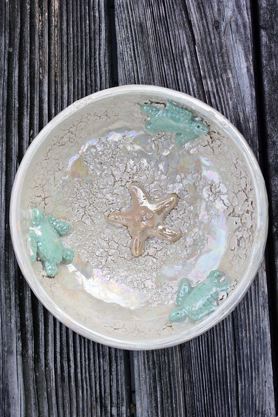 Sea foam, sea turtle, sea star bowl