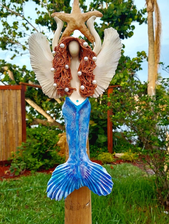 Red haired Angel Mermaid tree topper