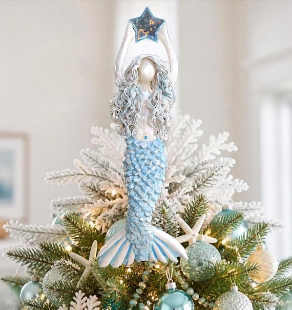 Mermaid heart Christmas tree topper