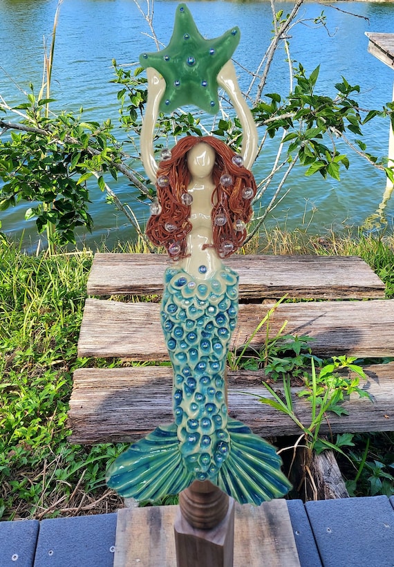 Redhead mermaid tree topper