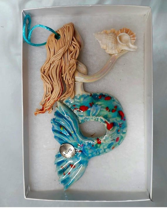 Golden hair mermaid  ornament