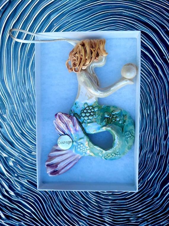 Golden blonde merman ornament