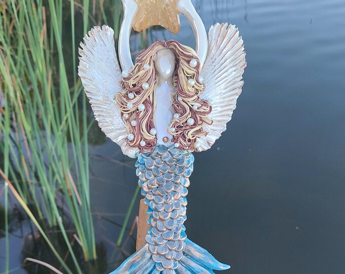 Merman Angel Tree Topper Angel Mermaid Tree Topper - Etsy