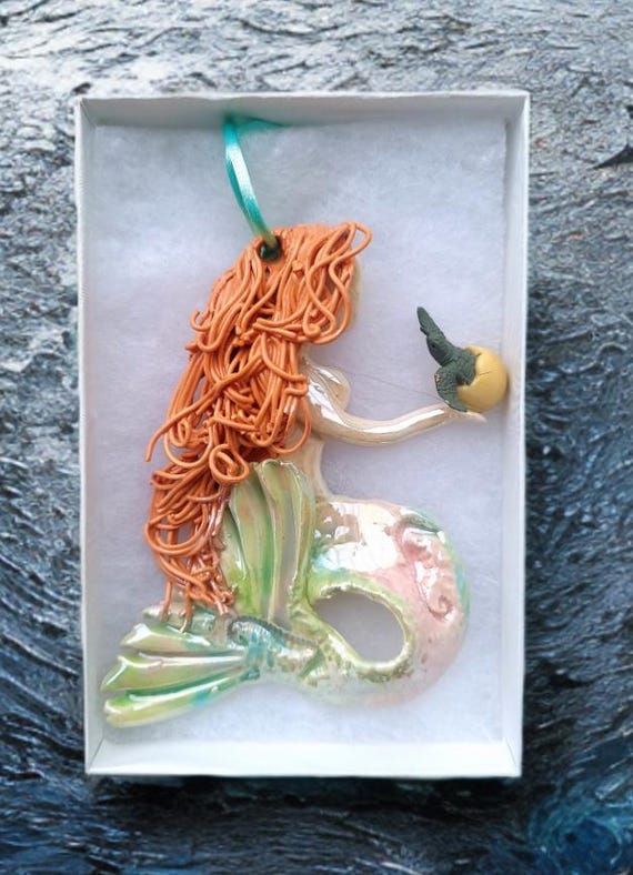 Mother of pearl mermaid ornament