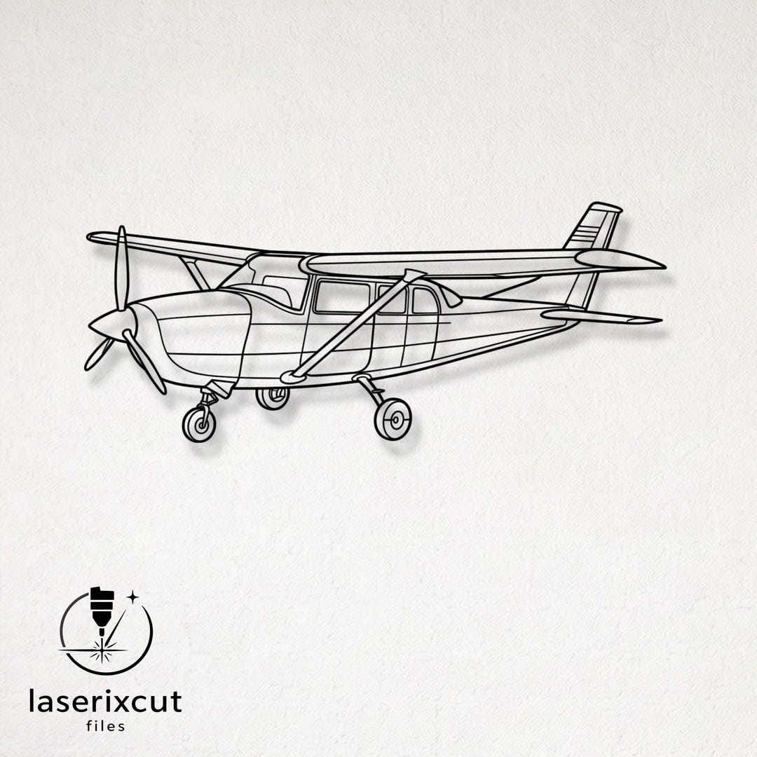 Cessna 206 Angle Airplane Silhouette Laser Cut Vector – SVG, DXF, Ai ...