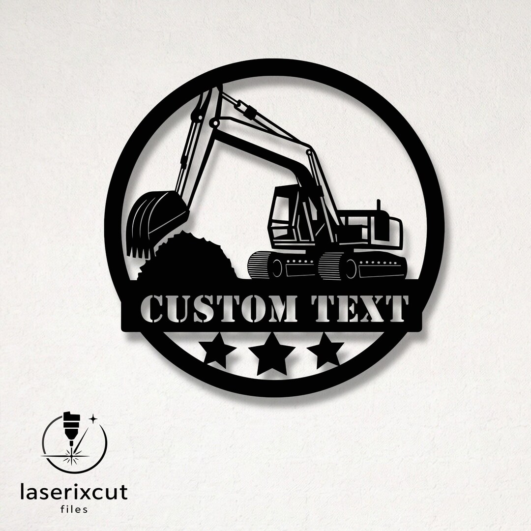 Custom Excavator SVG DXF Laser Cut File for Glowforge Cricut CNC ...