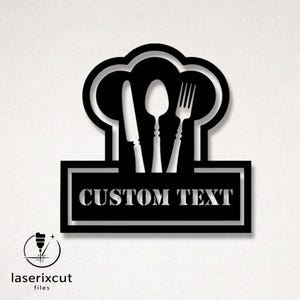 Personalizowane pliki wektorowe z wycinanymi laserowo szefami kuchni – SVG, DXF, Glowforge, Cricut, CNC, metalowa sztuka ścienna, dekoracje kuchenne, natychmiastowe pobieranie