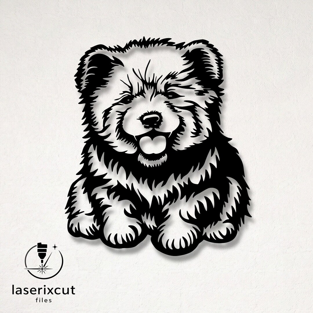 Happy Dog, Chow Chow Laser Cut Vector Design – SVG, DXF, Ai, Pdf Files ...
