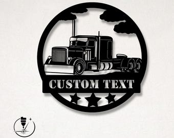 Customizable Big Truck Silhouette Laser Cut Vector – SVG, DXF, Ai, Pdf Files Glowforge, Cricut, Metal, Wall Sign Decor, Digital Download