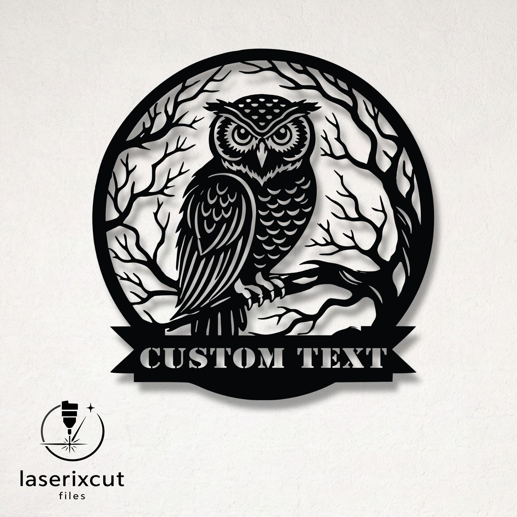 Customizable Tree Branch Owl Silhouette Laser Cut Vector &ndash; SVG, DXF, Ai, Pdf Files Glowforge, 