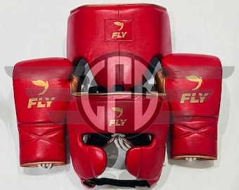 Customized Genuine Cowhide Leather Fly Boxing Sparring Set For Adults Training