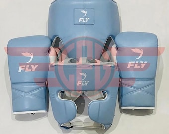 Personalisierte Echt Rindsleder Fliegenboxen Set MMA Kickboxen Training & Sparring Set für Erwachsene
