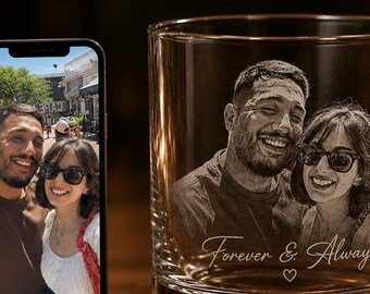 Gepersonaliseerde foto gegraveerde whiskyglazen, cadeau op maat fotoglas, aandenken familiehuisdier