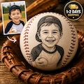 Personalized Baseball with Photo, Custom Engraved 9 Inch Baseball, Photo Baseball Gift, Baseball Dad Gift, Coach Gift, Pet Memorial Keepsake