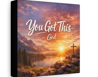 "Ce la farai, Dio" - Quadro su tela / Quadro su tela motivazionale religioso cristiano con ispirazione e significato