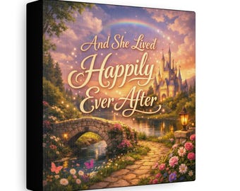 E vissero per sempre felici e contenti. Quadro su tela motivazionale e di ispirazione per la sensibilizzazione sulla salute mentale.