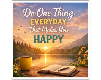 Do One Thing Everyday That Makes You Happy Kiss-Cut Sticker | Inspirational Quote