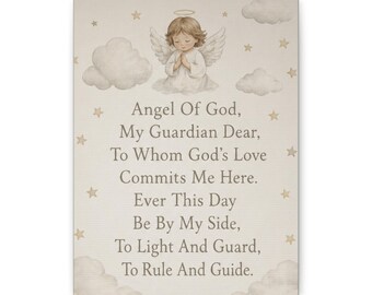 Guardian Angel Prayer Canvas