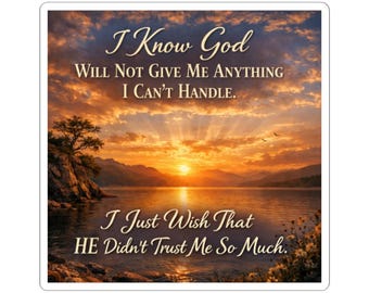 Inspirational Sunset Scripture Quote Kiss-Cut Sticker | Christian Faith