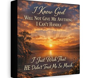 "Conosco Dio" - Citazione ispiratrice su tela / Quadro religioso opaco da parete