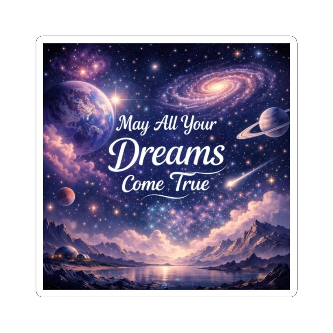 May All Your Dreams Come True Sticker | Space Galaxy Inspirational ...