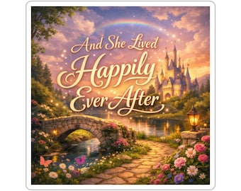 Happily Ever After Castle Sticker | Fairy Tale Motivational Decal (Kiss-Cut)
