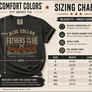 Blue Collar Dad Shirt, Fathers Club Tee, Funny Working Dad Gift, Blue Collar Fathers Day Shirt, HVAC Dad Workwear Tee image 6