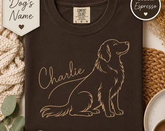Custom Dog Mom Shirt | Personalized Golden Retriever Comfort Colors Tee | Custom Pet Shirt | Dog Lover Gift for Her | Pet Name Shirt