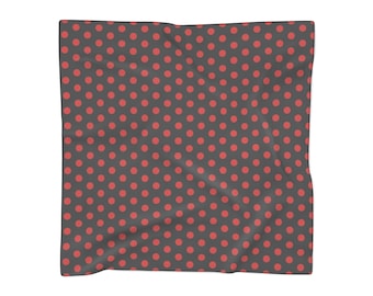 Red Polka Dot Scarf | Black Background Polyester