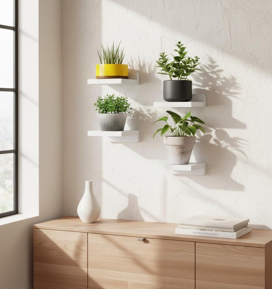 Mini Shelf Collection Mini Floating Wood Shelves Set of Four | 5 Inch Wall Shelves | Small ...