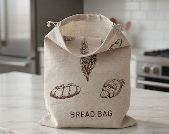 Sacchetto per il pane in lino | Contenitore per lievito madre a doppio strato antiolio | Riutilizzabile, zero sprechi | Regalo per panettieri artigianali | Per gli amanti del pane