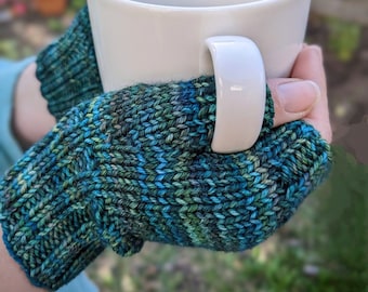 Women's Fingerless Gloves Hand Knitted with Sustainable Hand-Dyed Yarn, Hand Warmers, Texting Gloves, Several Colors Available