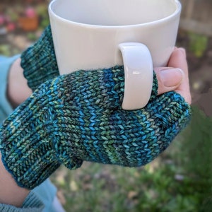 Women&#39;s Fingerless Gloves Hand Knitted with Sustainable Hand-Dyed Yarn, Hand Warmers, Texting Gloves, Several Colors Available