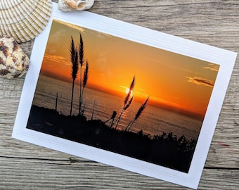 Ocean Sunset Photo Card: California Coast Fine Art Photography
