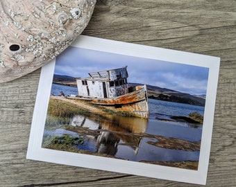 Point Reyes Shipwreck Photo Greeting Card, Famous Shipwreck in Tomales Bay, Fine Art Photography, Atmospheric Image, California Coast Art