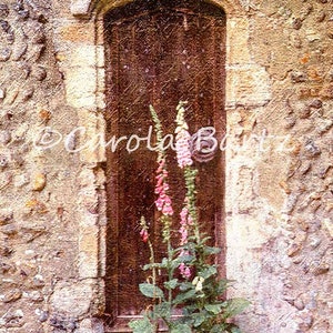 Medieval Church Door and Flowers Photo Greeting Card English Countryside in Norfolk Broads Weathered Wood Door Fine Art Photography image 6