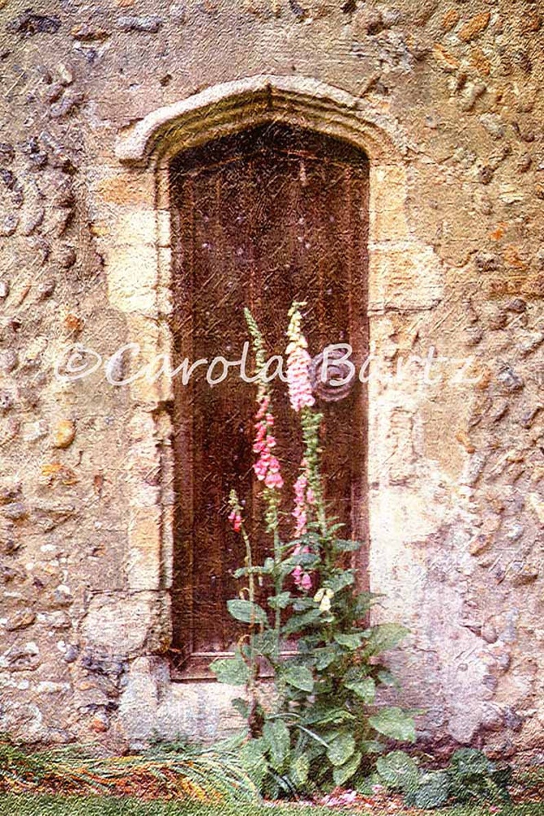 Medieval Church Door and Flowers Photo Greeting Card English Countryside in Norfolk Broads Weathered Wood Door Fine Art Photography image 6