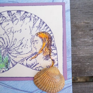 Mermaid Journal Blue and Lavender Notebook with Shells and Starfish Medium Sized Beach Journal and Travel Planner Altered Notebook image 6