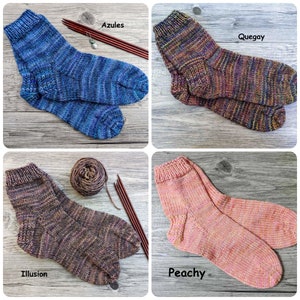 Hand Knitted Socks for Women with Seamless Toes Made with Sustainable Yarn, Warm House Socks, Chemo Socks, Bed Socks, Many Colors Available image 10