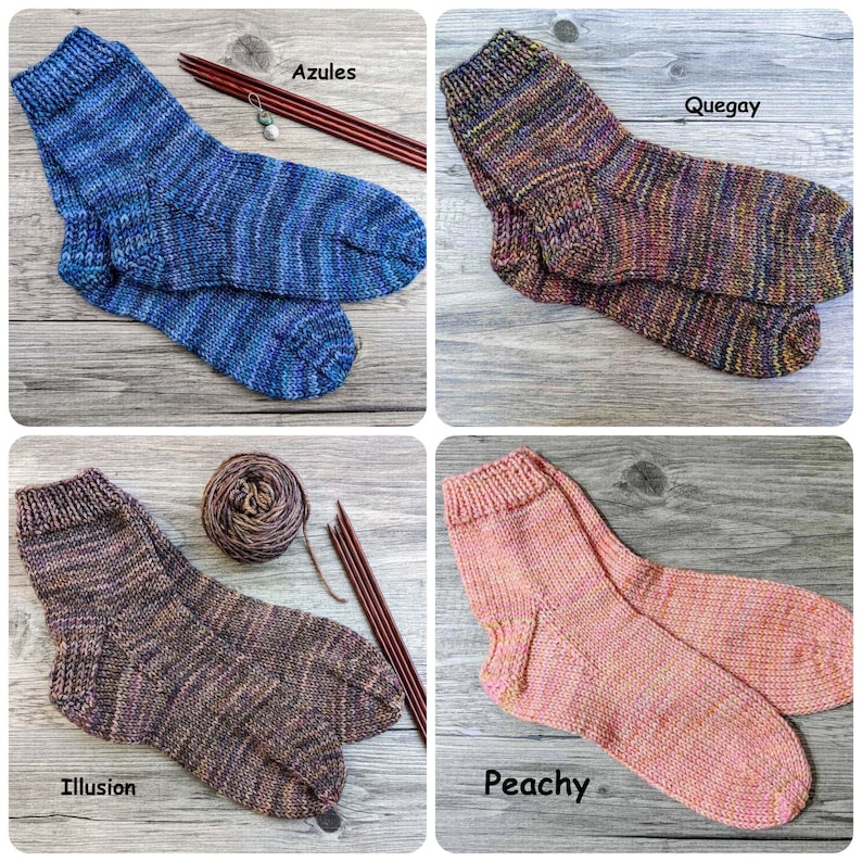 Hand Knitted Socks for Women with Seamless Toes Made with Sustainable Yarn, Warm House Socks, Chemo Socks, Bed Socks, Many Colors Available image 10